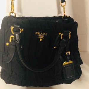 Prada Nylon Jacquard Shoulder Bag